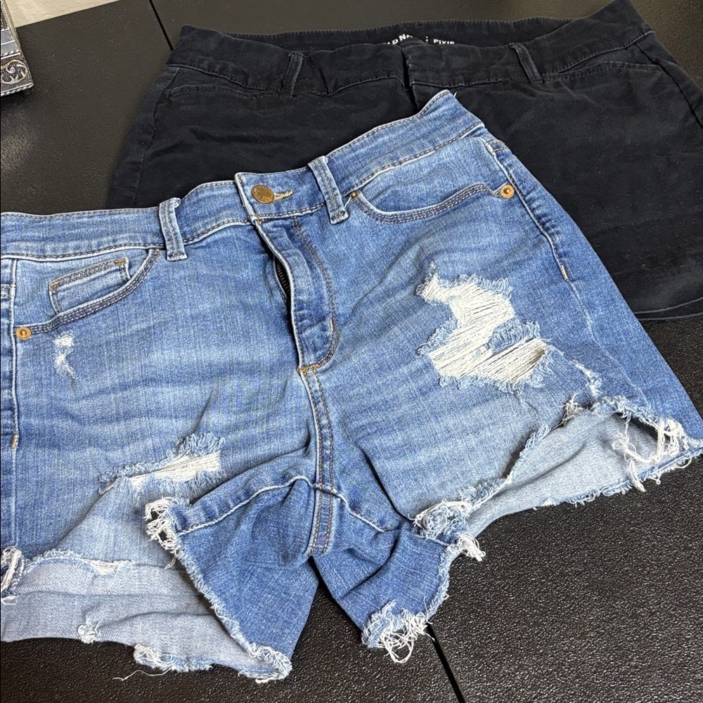 Old Navy Denim Jeans Black Pixie Chino Shorts Bundle Size 6 Spring Summer